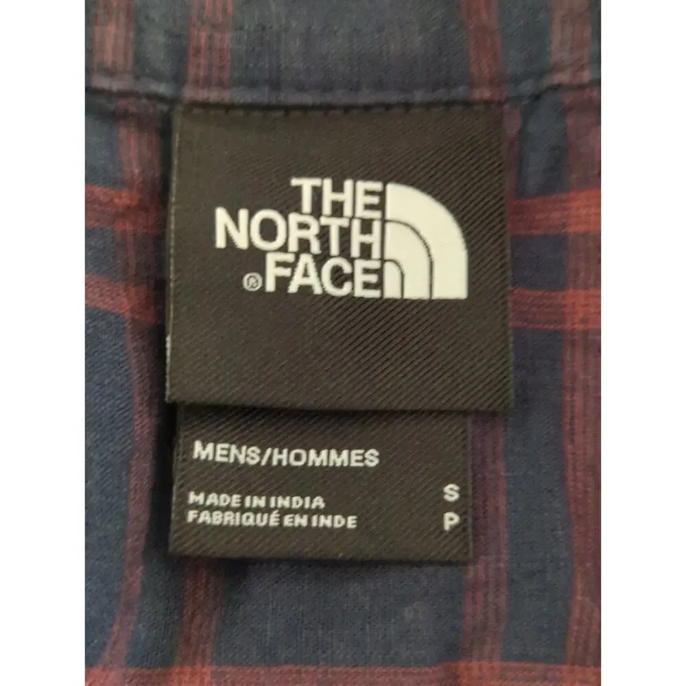 The North Face Men's Cotton Plaid Short Sleeve Button Down Shirt Blue Size Small